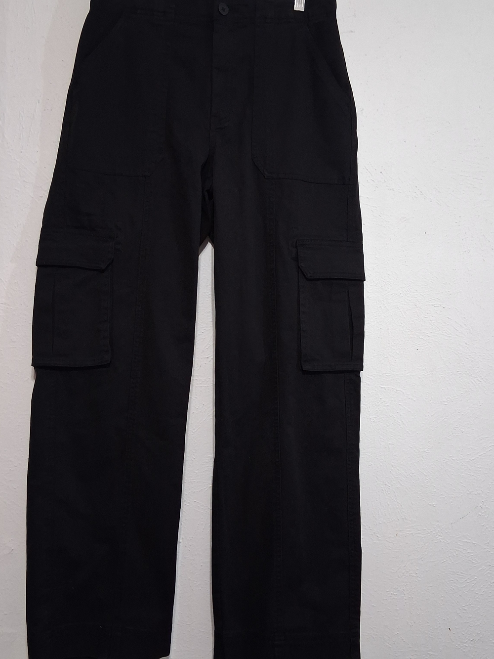 Women's Straight-Leg Black Cargo Pants